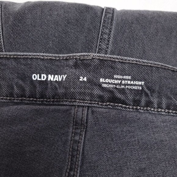 NWT Old Navy Womens High Waisted Button Fly Slouchy Straight Leg Jean Size 24 - Picture 9 of 11